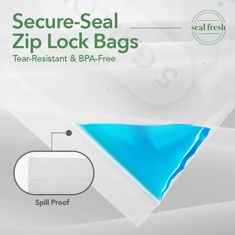 5 Gallon Large Plastic Storage Bags – 18" x 24" (15 Count) – Reusuable XXL Extra Large Heavy Duty Clear Jumbo Freezer Zip Bags with Sealable Zipper Top For Clothes, Travel, Moving