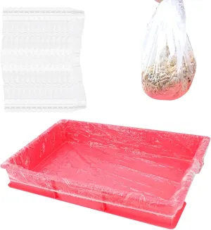 50Pcs Pet Cleaning Bags 27.5'' x 19.7'', Disposable Plastic Rabbit Tray Liner Small Animal Litter Pan Bags Leak Proof for Hedgehog Bird, Bunny, Chinchilla