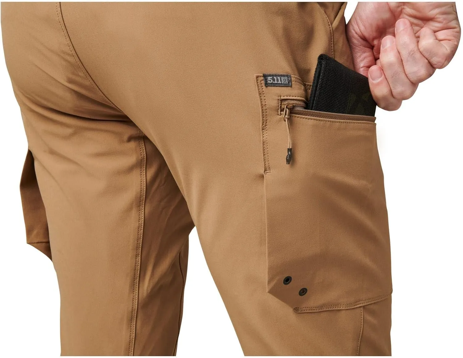 5.11 Tactical Men's Trail Pants - Slim-Fit Durable Mens Hiking Pant with 8 Cargo Pockets, Water-Repellent Fabric, Style 74556