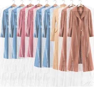 80 Pieces 72 Inch Clear Plastic Garment Bags for Hanging Clothes Dry Cleaner Bags Bulk for Long Dress Dry Cleaning Bags Dust Clothing Cover for Travel Launderette Alterations Shop Gowns