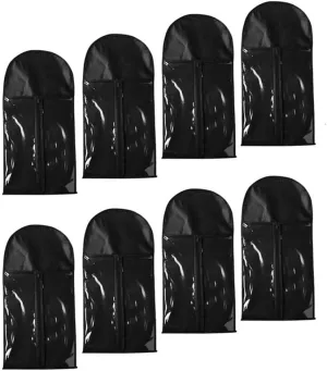 8pcs black Wig Storage Bag, Hair Extension Storage Wig Protection Case for Human Hair Hairpiece,Hair Extension Storage Bag Package, (hangers not included)