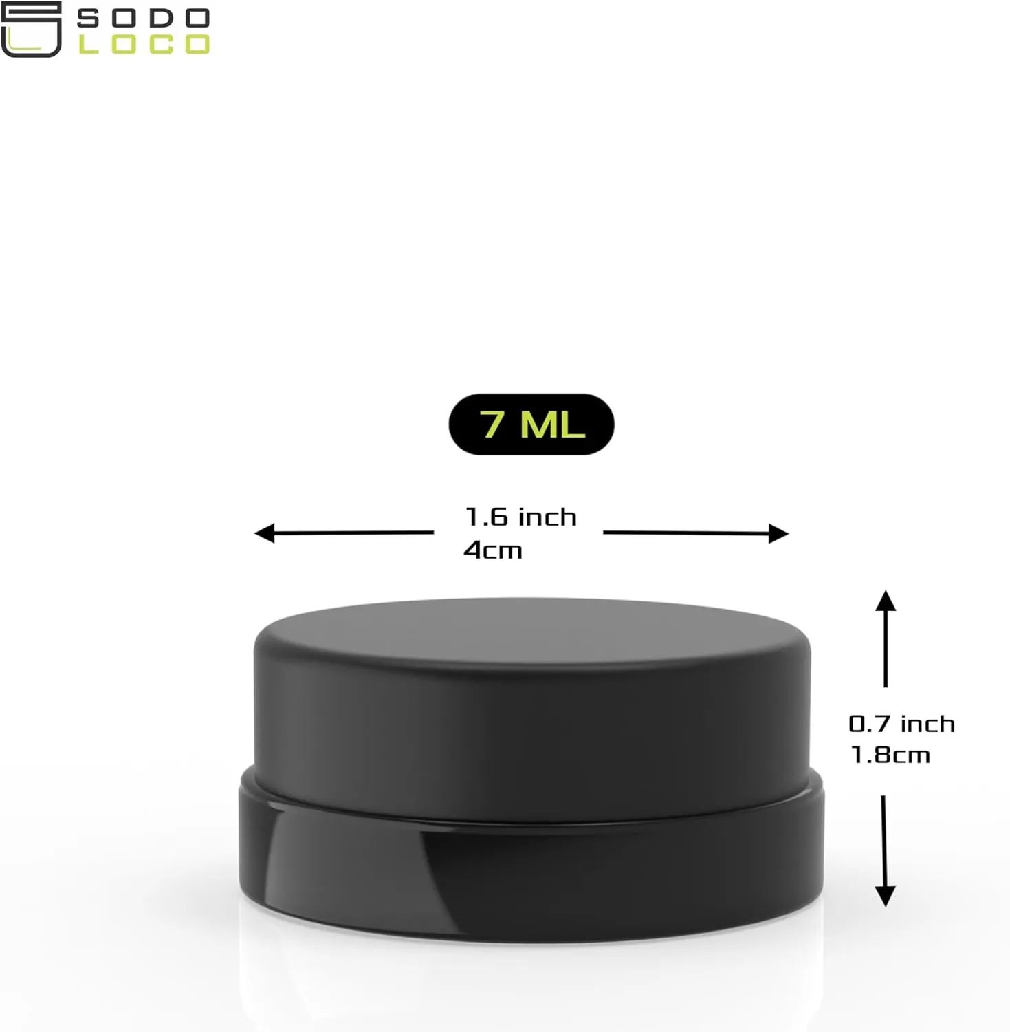 (90 Pack) 7ml Low Profile Thick Black Glass Jars with Black Lids - Airtight Containers for Oil, Lip Balm, Wax, Cosmetics