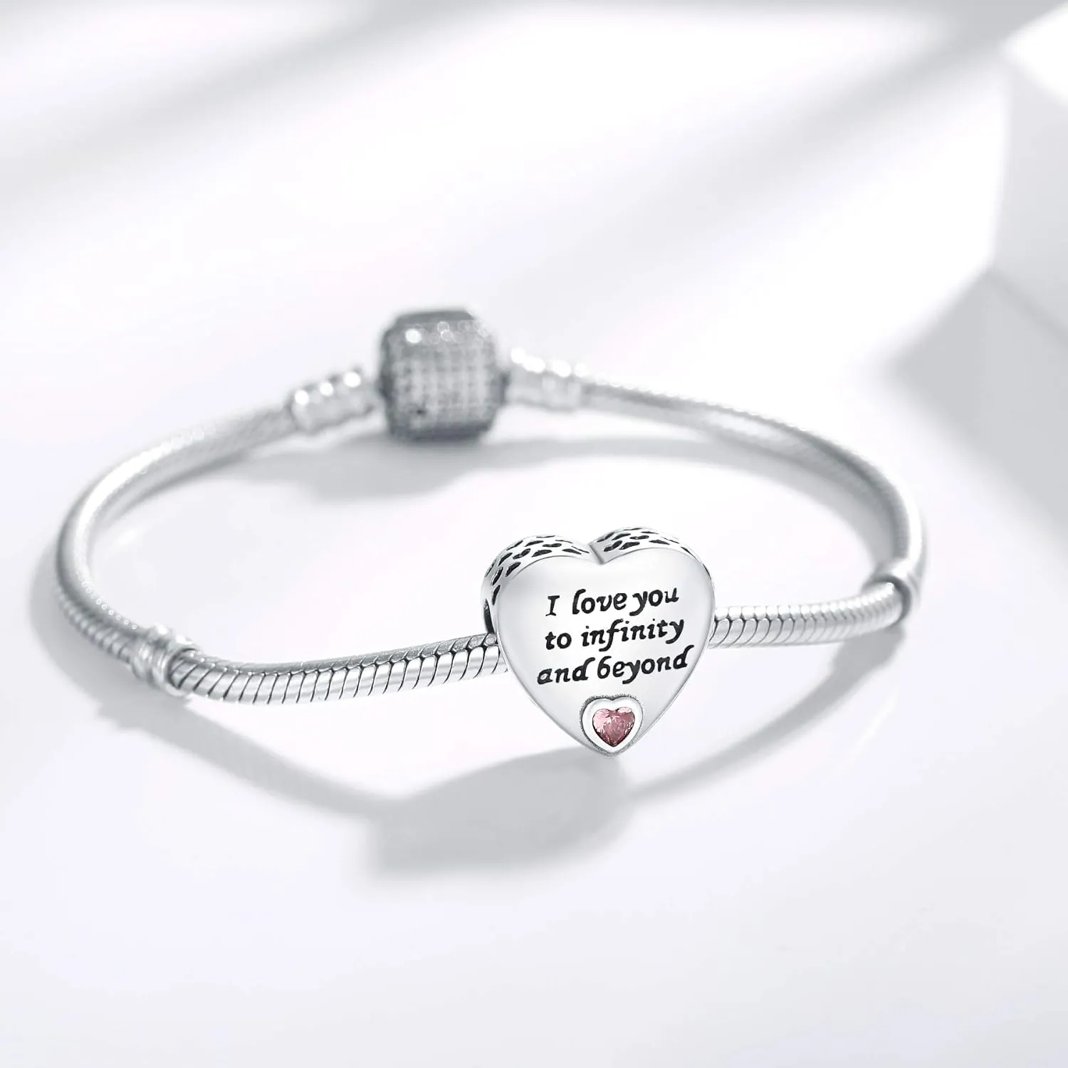 925 Sterling Silver Charms Fit Pandora Charms Bracelet I Love You to Infinity and Beyond Fit Wife Mother's Day Christmas Birthday Gift