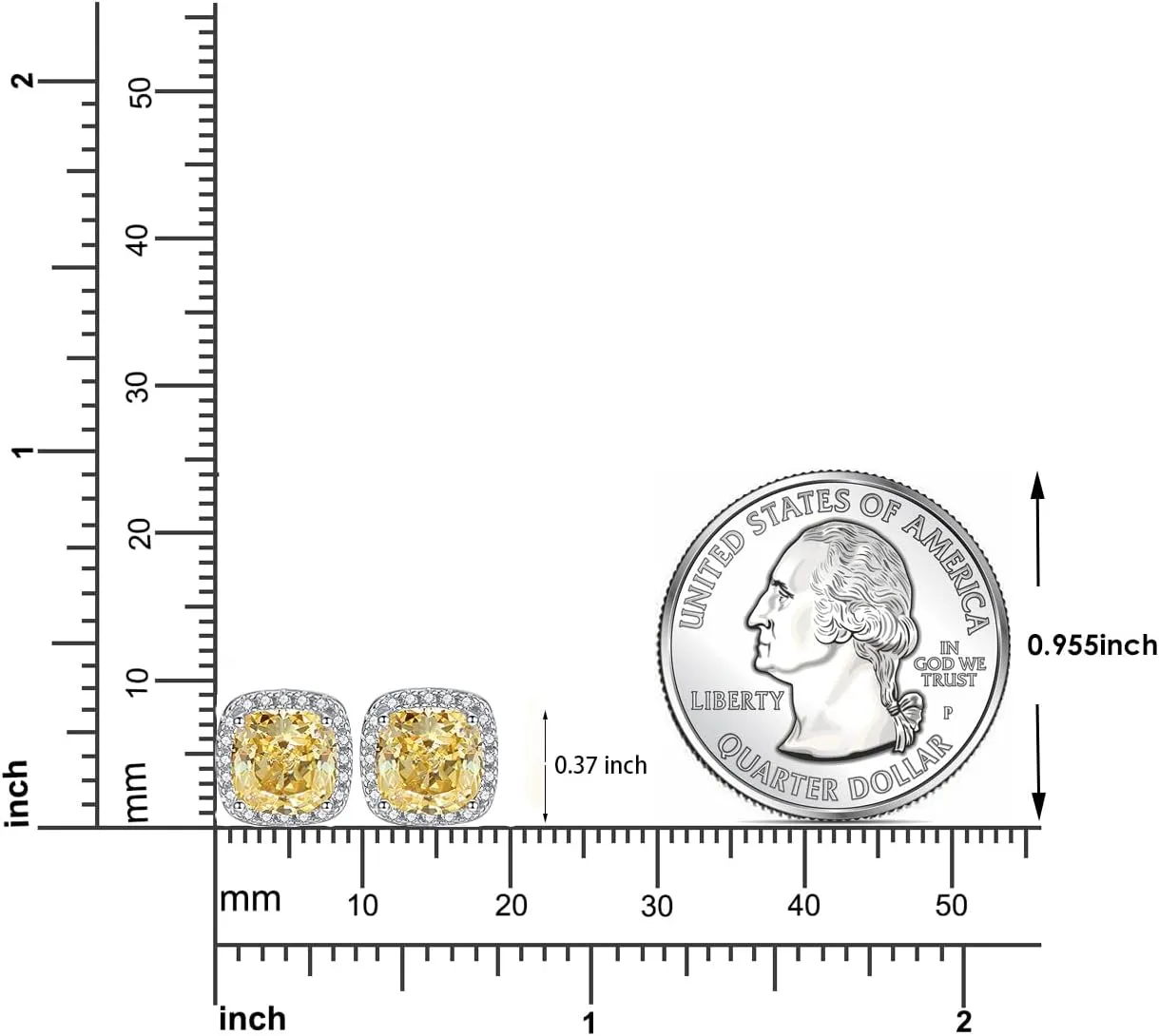 925 Sterling Silver Lab Simulation Diamond Earrings for Women, 4Ct Halo Cushion Cut 5A Cubic Zirconia/Ruby/Sapphire Stud Earrings Hypoallergenic Perfect Jewelry Gifts