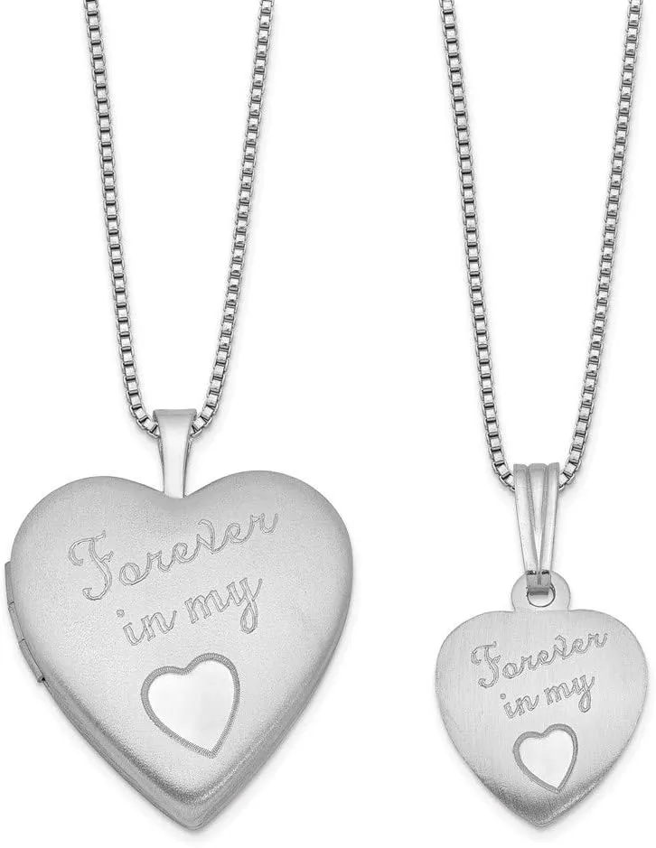 925 Sterling Silver Satin Forever in My Heart Locket Pendant Necklace Fine Jewelry For Women Gifts For Her, 18"