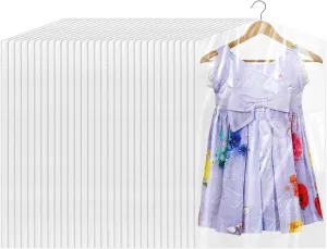 97 Pack Dry Cleaner Bags, (45x70cm) Clear Dry Cleaning Bags, Clear Dry Cleaner Bags for Hanging Clothes, Dust-proof Dry Cleaning Garment Bags for Short or Children's Clothes