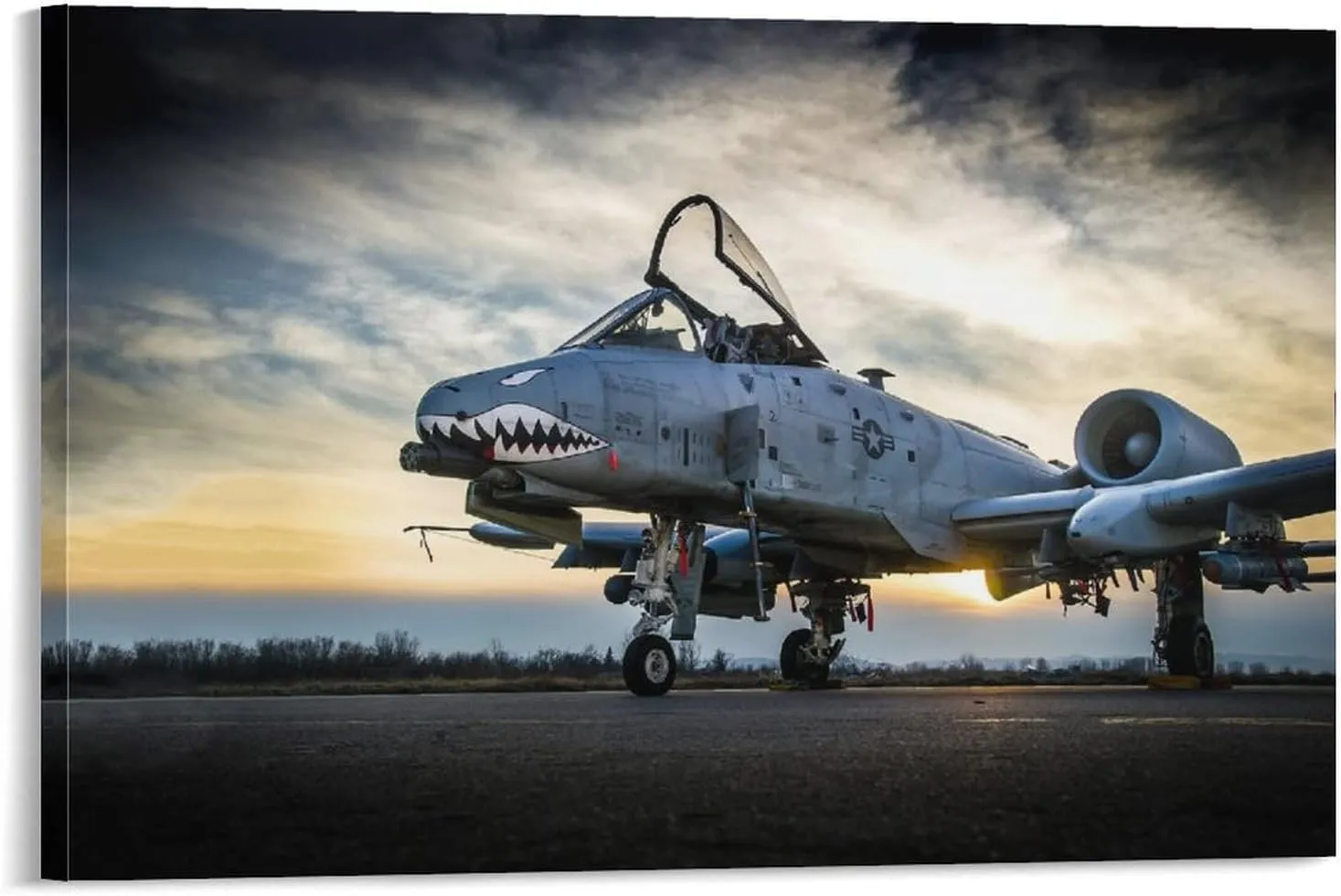 A-10 Thunderbolt II Warthog Canvas Poster, World War II （WW2） attack Aircraft Wall Art (26) Poster Decorative Painting Canvas Wall Art Living Room Posters Bedroom Painting 16x24inch(40x60cm)