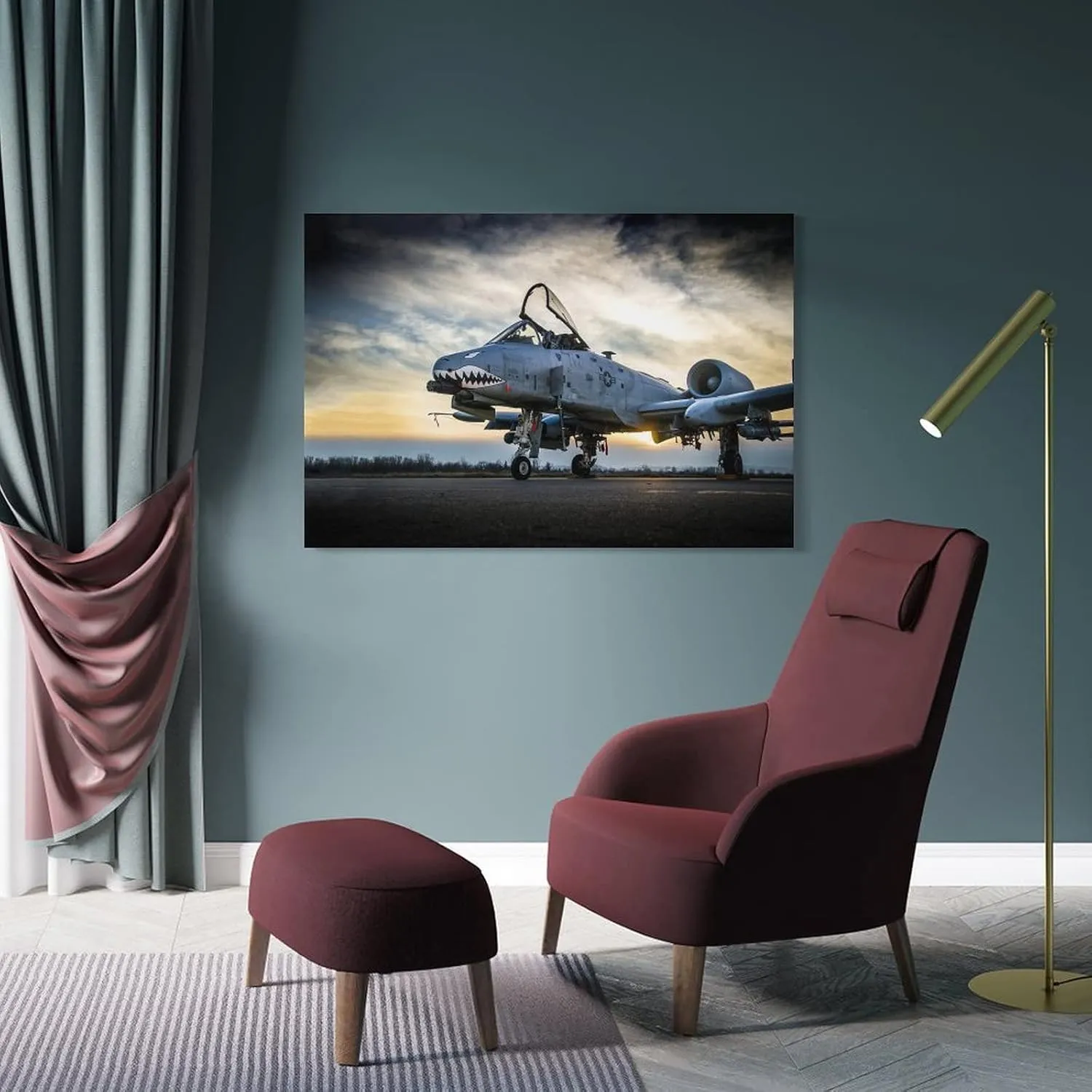 A-10 Thunderbolt II Warthog Canvas Poster, World War II （WW2） attack Aircraft Wall Art (26) Poster Decorative Painting Canvas Wall Art Living Room Posters Bedroom Painting 16x24inch(40x60cm)
