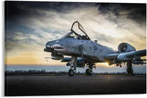 A-10 Thunderbolt II Warthog Canvas Poster, World War II （WW2） attack Aircraft Wall Art (26) Poster Decorative Painting Canvas Wall Art Living Room Posters Bedroom Painting 16x24inch(40x60cm)
