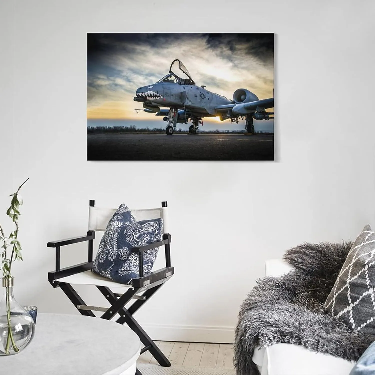 A-10 Thunderbolt II Warthog Canvas Poster, World War II （WW2） attack Aircraft Wall Art (26) Poster Decorative Painting Canvas Wall Art Living Room Posters Bedroom Painting 16x24inch(40x60cm)