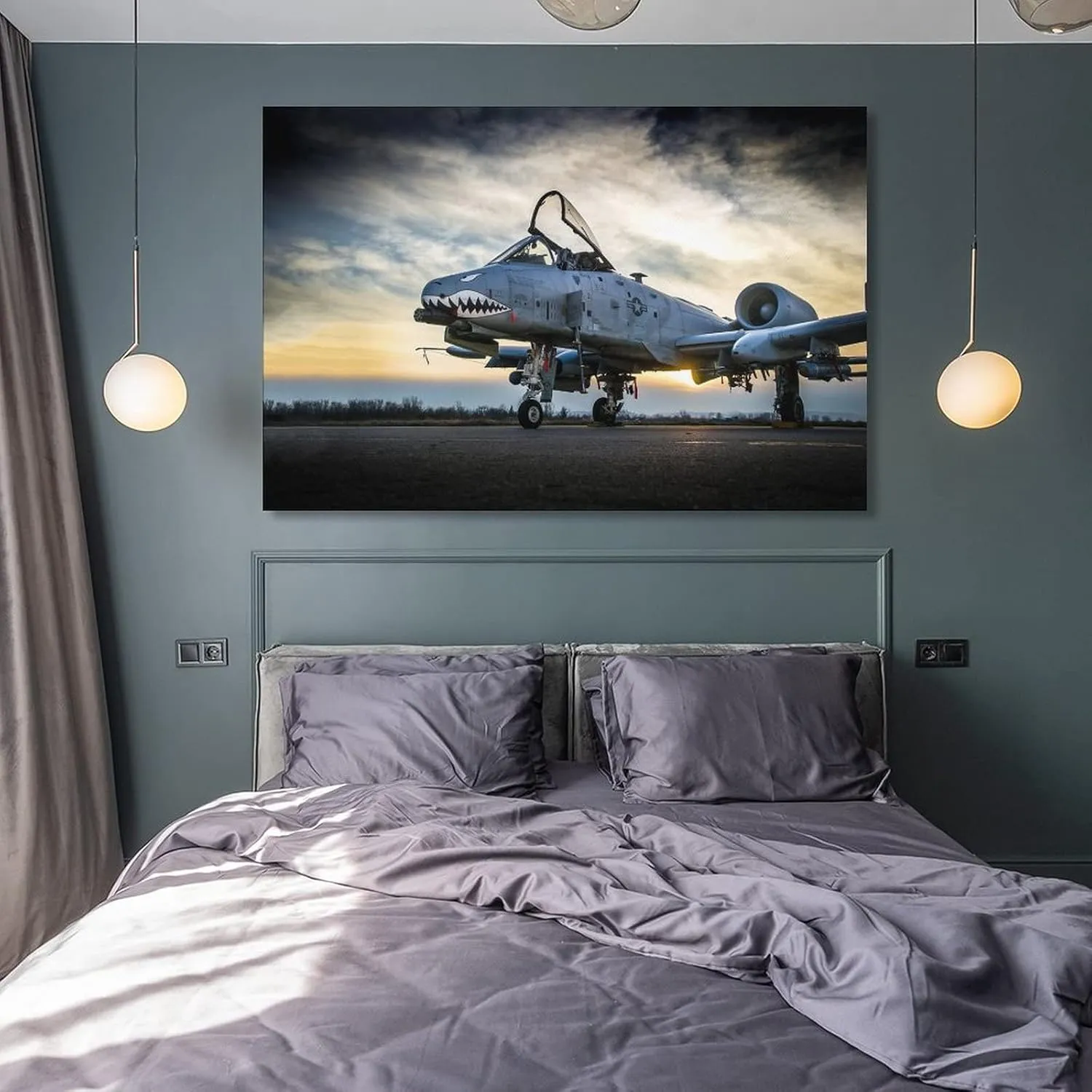 A-10 Thunderbolt II Warthog Canvas Poster, World War II （WW2） attack Aircraft Wall Art (26) Poster Decorative Painting Canvas Wall Art Living Room Posters Bedroom Painting 16x24inch(40x60cm)