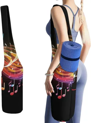 A Gym Artifact, The Canvas Rainbow Musical Note Melody Printed Yoga Storage Bag Is Durable, Wear-resistant And Does Not Strangle Shoulders. It Is Suitable for Both Men And Women