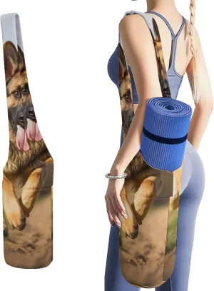 A Gym Artifact, The Canvas Running German Shepherd Dog Printed Yoga Storage Bag Is Durable, Wear-resistant And Does Not Strangle Shoulders. It Is Suitable for Both Men And Women