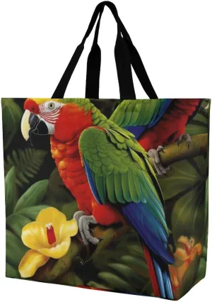 A Gym Artifact, The Canvas Tropical Parrot Printed Yoga Storage Bag Is Durable, Wear-resistant And Does Not Strangle Shoulders. It Is Suitable for Both Men And Women