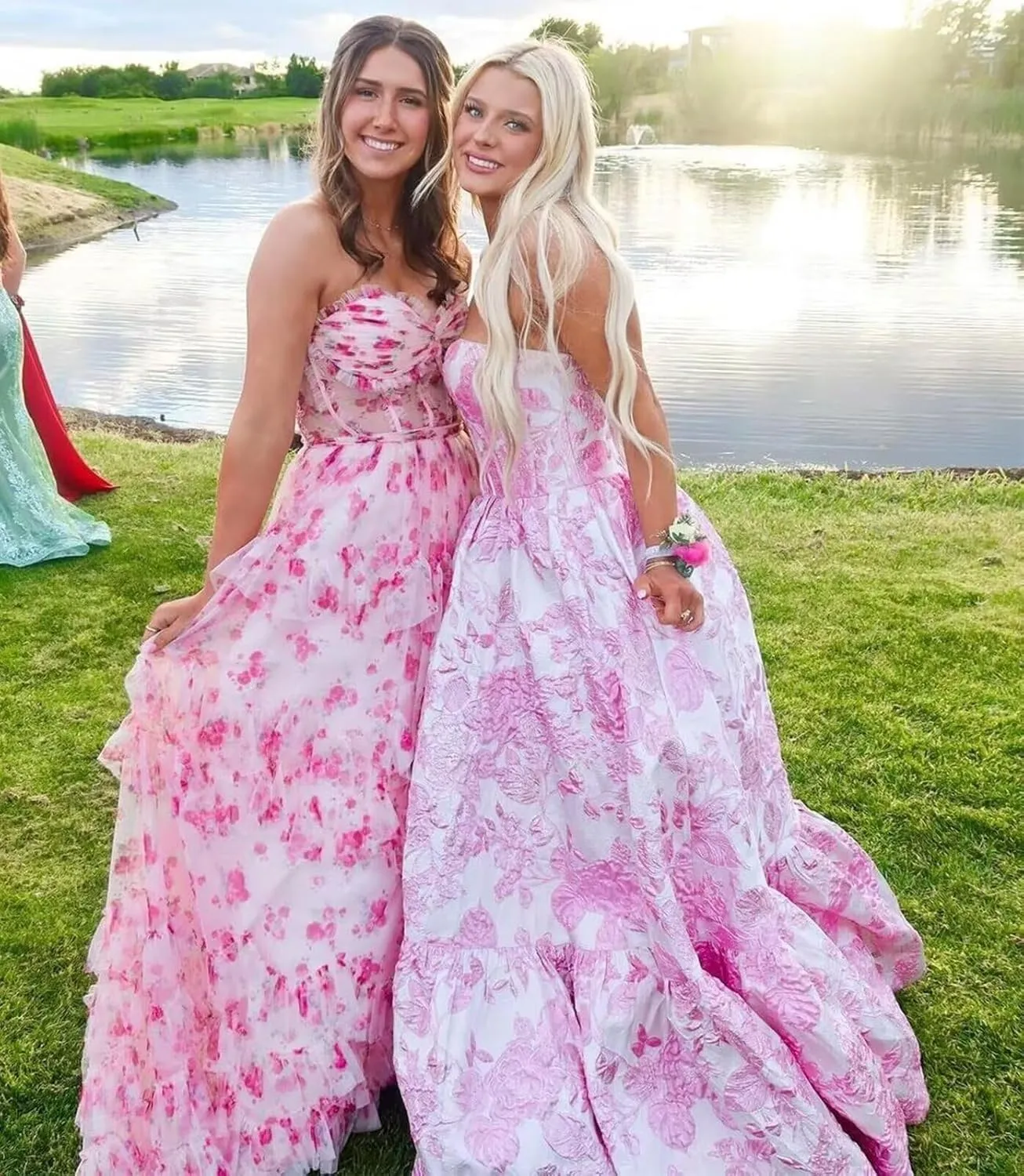A-line Jacquard Satin Formal Evening Gowns for Women, Sweetheart Prom Dress Strapless Long Party Dress