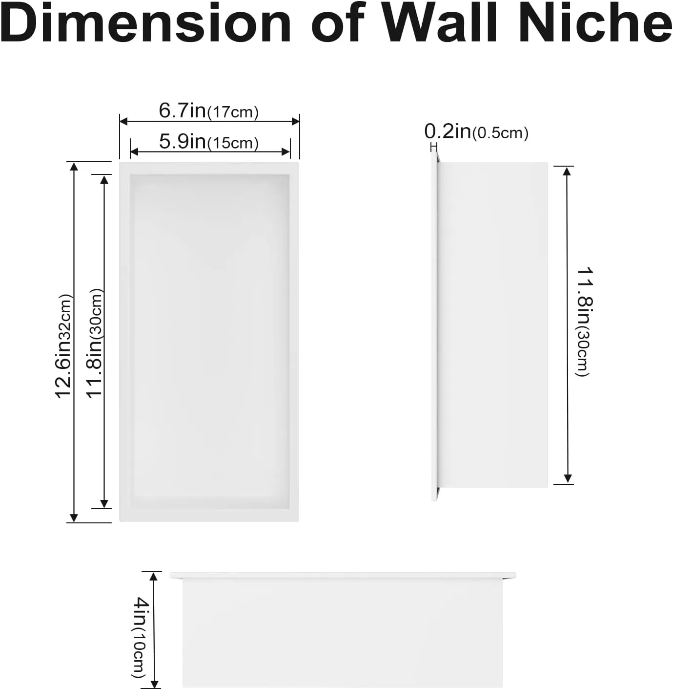 Achelous Stainless Steel Insert Shower Niche 12" X 6" NO Tile Needed, Bathroom Wall Niche Recessed Shower Shelf Organizer, Wall-inserted Niche Recessed Shower Caddy, Matte White