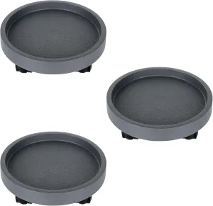 Acrux7 3 Pack Plant Caddy with Wheels, 9.6 inch Rolling Plant Stand Pot Trolley, Gray Flower Pot Mover with Universal Wheels for Indoor Outdoor