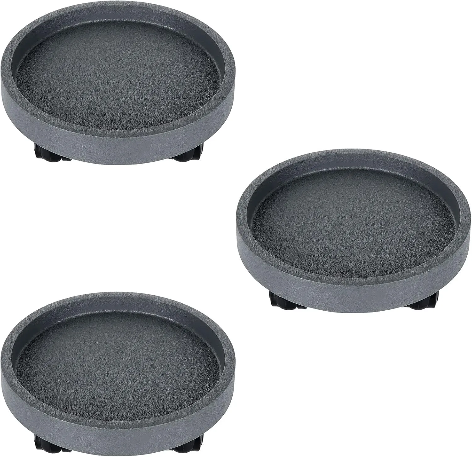 Acrux7 3 Pack Plant Caddy with Wheels, 9.6 inch Rolling Plant Stand Pot Trolley, Gray Flower Pot Mover with Universal Wheels for Indoor Outdoor