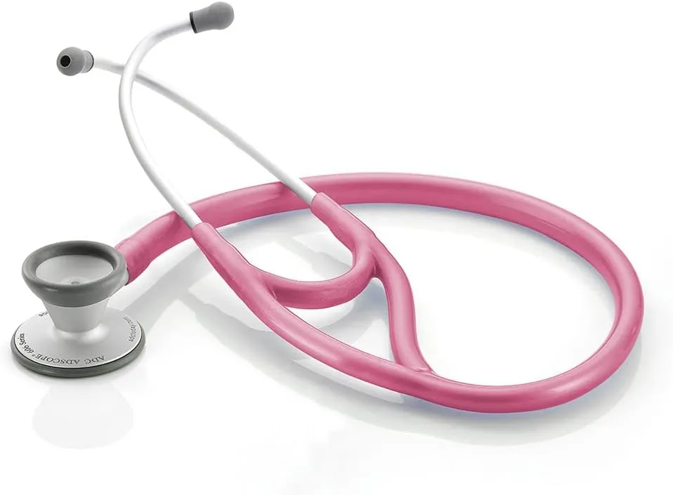 ADC Adscope 606 Ultra Lightweight Cardiology Stethoscope with Tunable AFD Technology, Metallic Raspberry