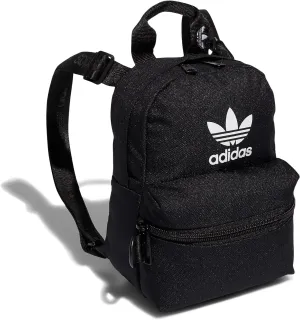 adidas Originals Trefoil 2.0 Mini Backpack Small Travel Bag, Black/White, One Size