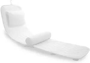 AEROiVi Full Body Bath Pillow with Lumbar Pillow Bathtub Cushion with 14 Suction Cups 3D Air Mesh Fit Any Tub Luxury Bathroom Accessories