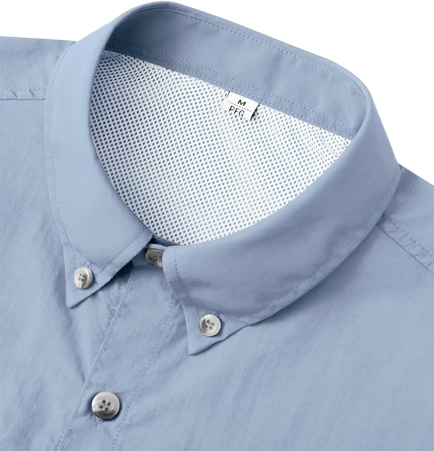 Alimens & Gentle Short Sleeve Fishing Shirt Wicking Fabric Sun Protection Casual Button Down Shirts