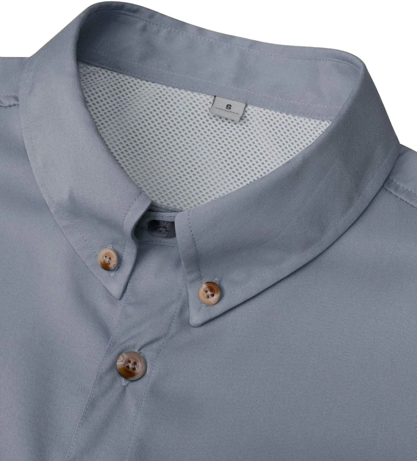 Alimens & Gentle Short Sleeve Fishing Shirt Wicking Fabric Sun Protection Casual Button Down Shirts