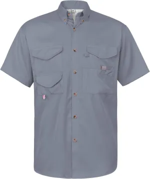 Alimens & Gentle Short Sleeve Fishing Shirt Wicking Fabric Sun Protection Casual Button Down Shirts