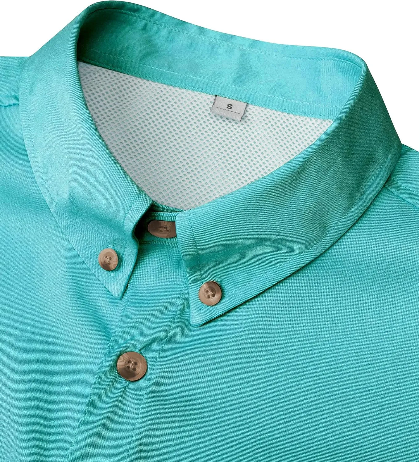 Alimens & Gentle Short Sleeve Fishing Shirt Wicking Fabric Sun Protection Casual Button Down Shirts
