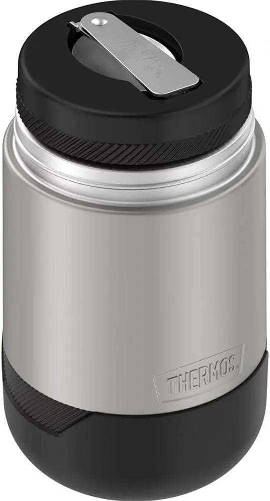 ALTA SERIES BY THERMOS Stainless Steel Food Jar 18 Ounce, Matte Steel/Espresso Black