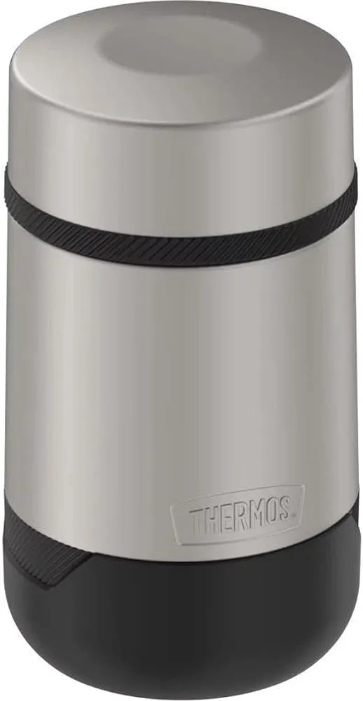 ALTA SERIES BY THERMOS Stainless Steel Food Jar 18 Ounce, Matte Steel/Espresso Black