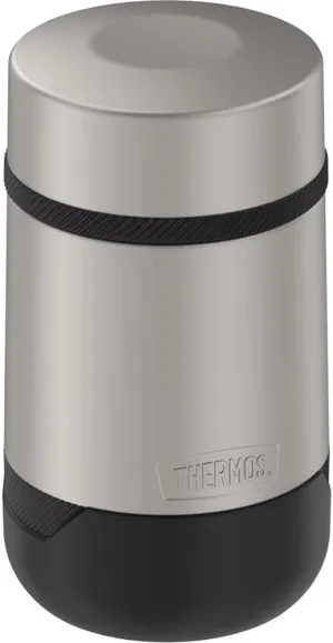 ALTA SERIES BY THERMOS Stainless Steel Food Jar 18 Ounce, Matte Steel/Espresso Black