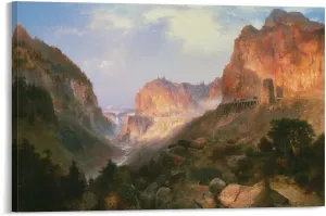 American Painter Thomas Moran Painting Golden Gate in Yellowstone Park Hudson River School HD Print on Canvas Painting Wall Art for Living Room Decor Boy Gift 20x30inch(50x75cm)