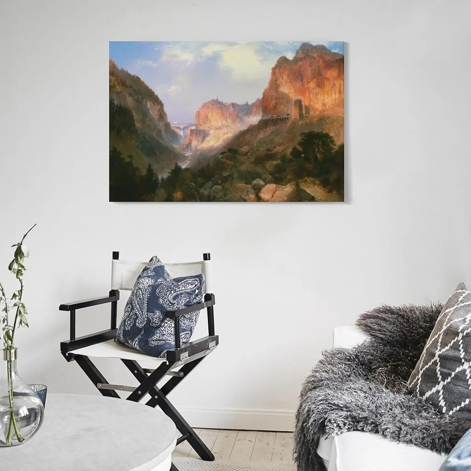 American Painter Thomas Moran Painting Golden Gate in Yellowstone Park Hudson River School HD Print on Canvas Painting Wall Art for Living Room Decor Boy Gift 20x30inch(50x75cm)