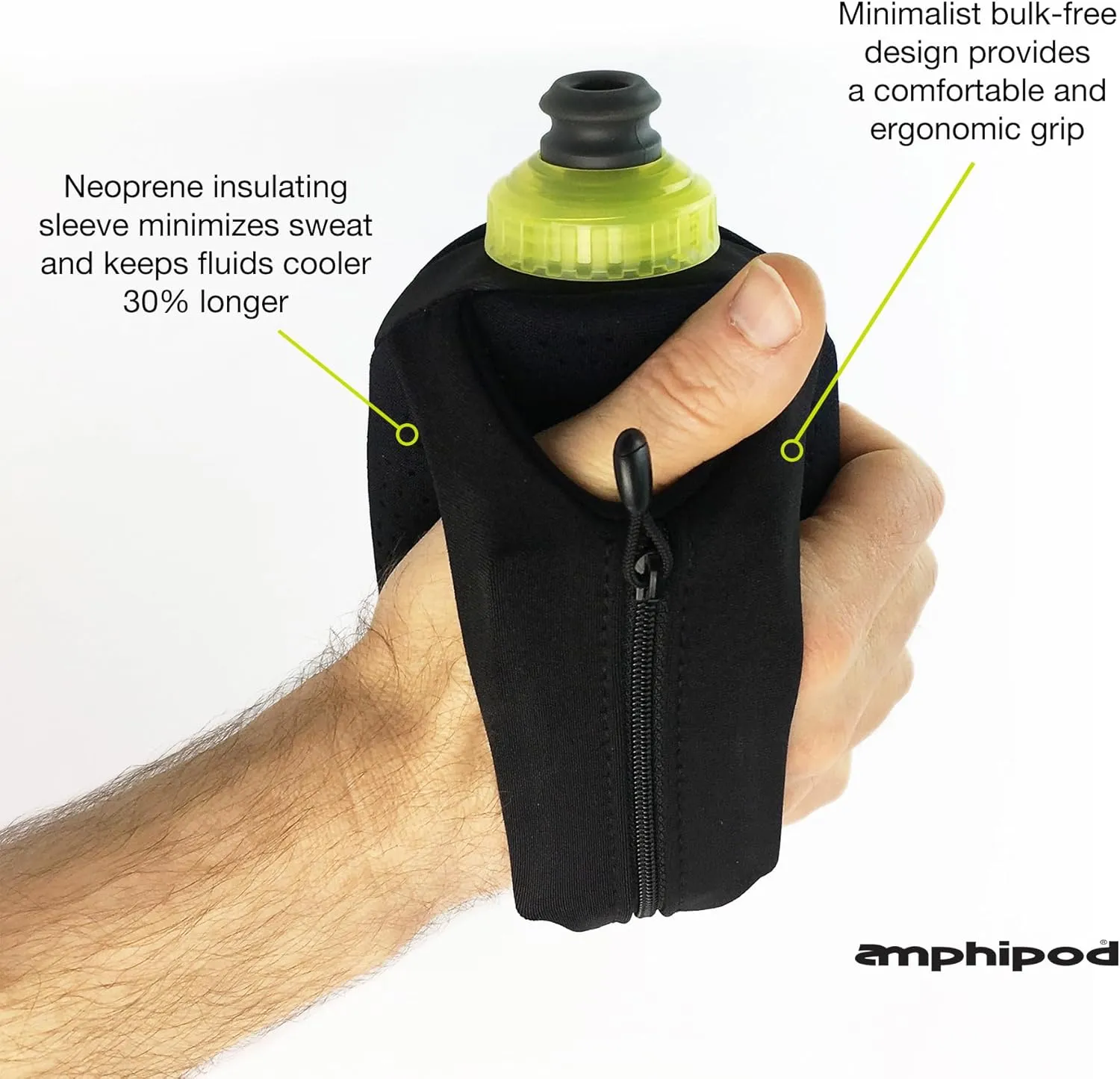 Amphipod Hydraform Ergo-Lite Handheld Water Bottle, BPA-Free Minimalist Insulated Hydration for Ultra-Running & Walking - Pink - 10.5 oz