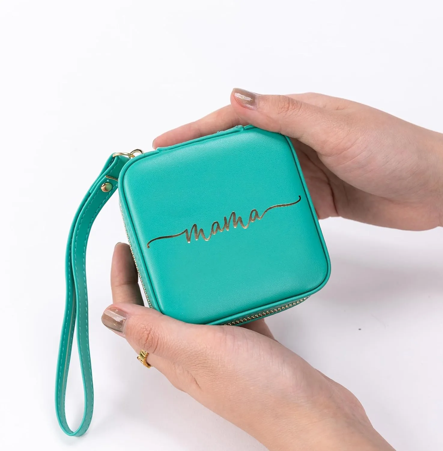 Angelina's Palace Personalized Jewelry Case with Name Engraved,Custom Leather Travel Jewelry Organizer Box for Rings,Earrings,Necklaces,Birthday Bridesmaid Gift For Women Girls