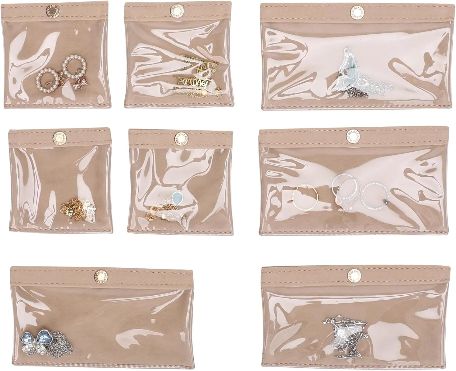 Angelina's Palace Snakeskin Pattern Jewelry Organizer Case Bridesmaid Gifts Travel Bag Vegan Leather Box for Necklace Earring Bracelet Ring(Champagne)