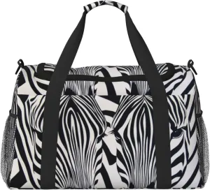 Animal Black White Zebra Travel Duffel Bag Tote Bag Sports Gym Bag For Women And Men