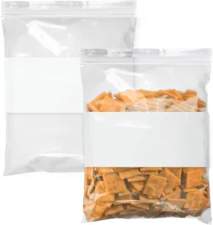APQ Pack of 500 White Block Zipper Bags 12 x 15. Ultra Thick Write on Block Poly Bags 12x15. Thickness 4 mil. Pills Bags. Great for Packing and Storing. Ideal for Industrial, Food Service Needs.