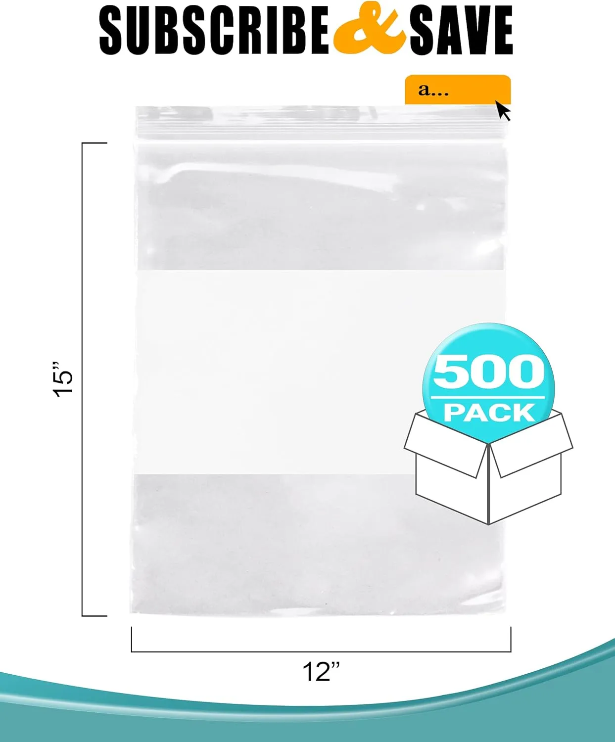 APQ Pack of 500 White Block Zipper Bags 12 x 15. Ultra Thick Write on Block Poly Bags 12x15. Thickness 4 mil. Pills Bags. Great for Packing and Storing. Ideal for Industrial, Food Service Needs.