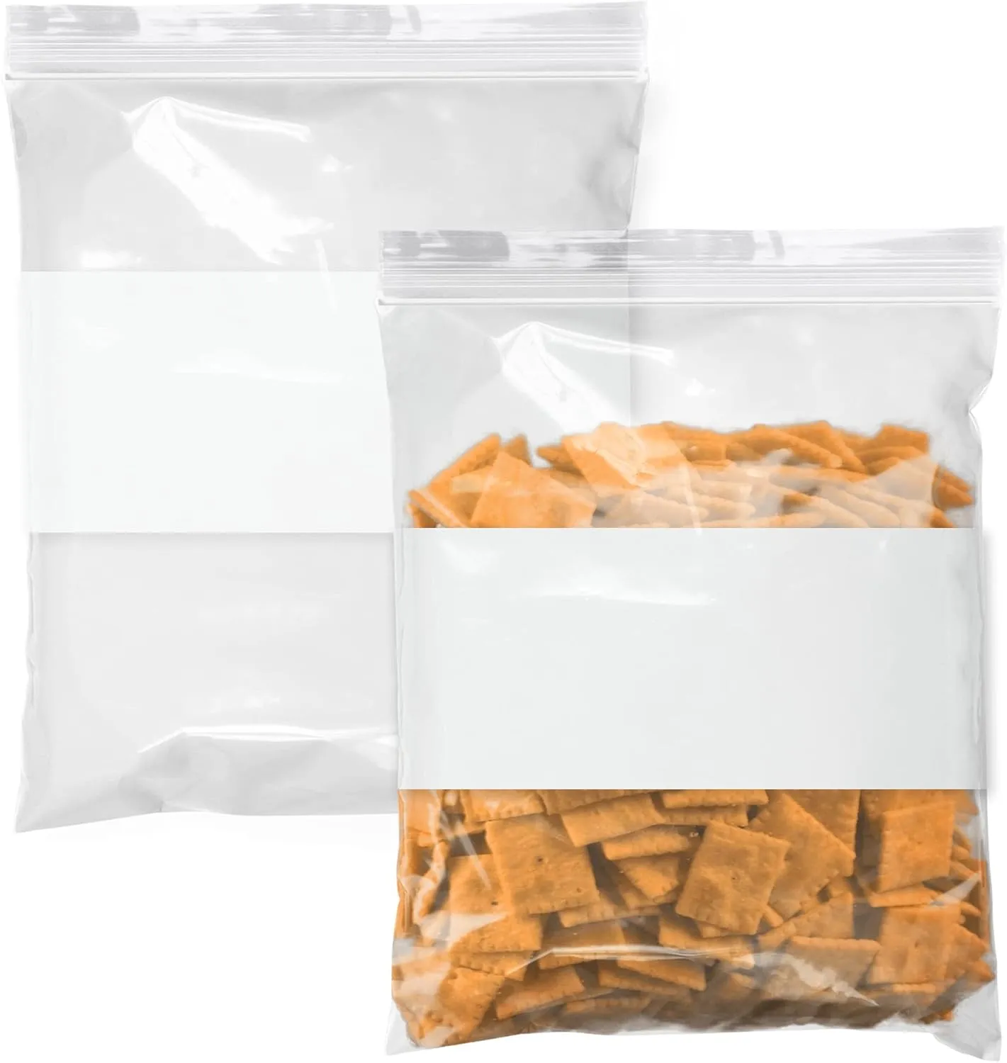 APQ Pack of 500 White Block Zipper Bags 12 x 15. Ultra Thick Write on Block Poly Bags 12x15. Thickness 4 mil. Pills Bags. Great for Packing and Storing. Ideal for Industrial, Food Service Needs.