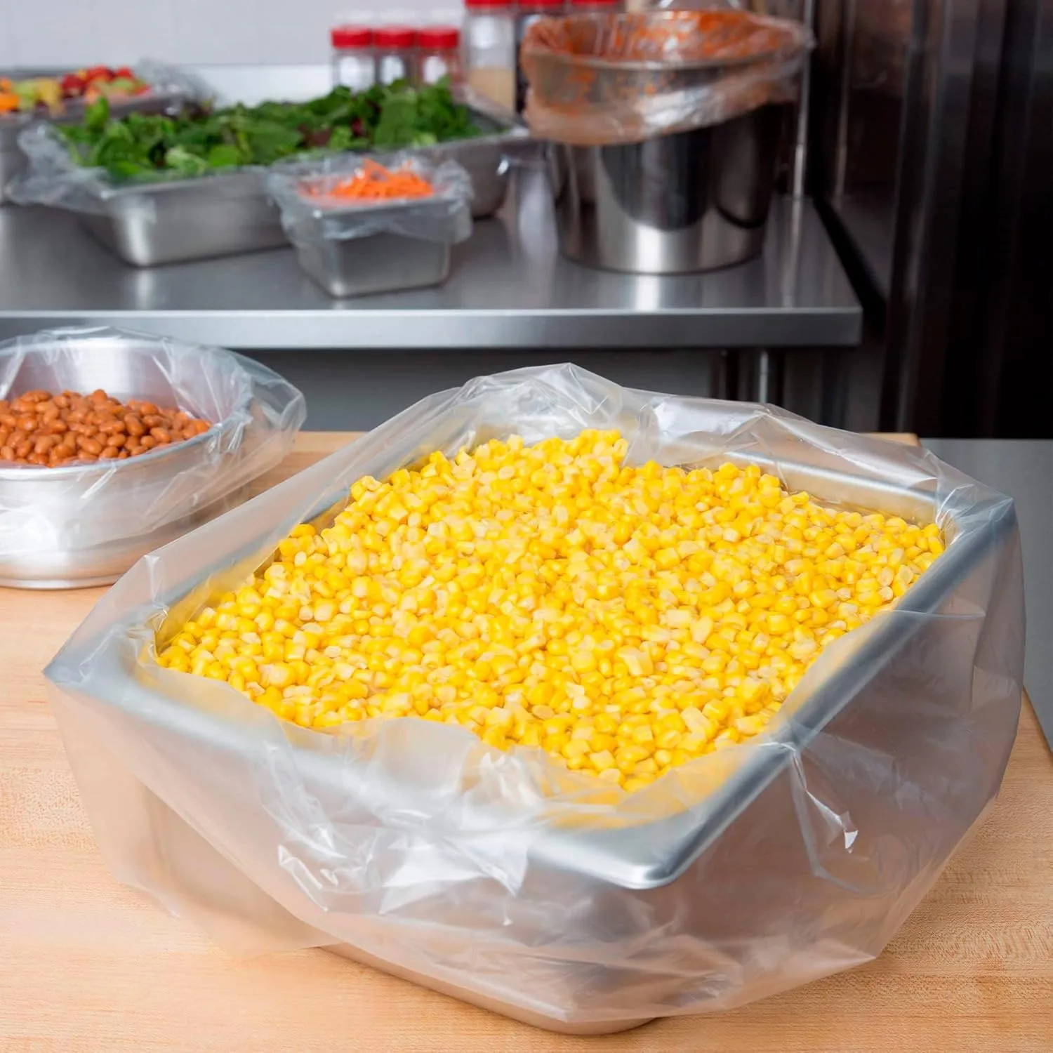 APQ Steam Table Pan Liners 24 x 17 for 1/2 Pan, Disposable Polyethylene Steam Pot Liners Pack of 250, Clear Cooking Liners 24x17, Durable Steam Bags Steamtable pan Liners for Caterers, Restaurants