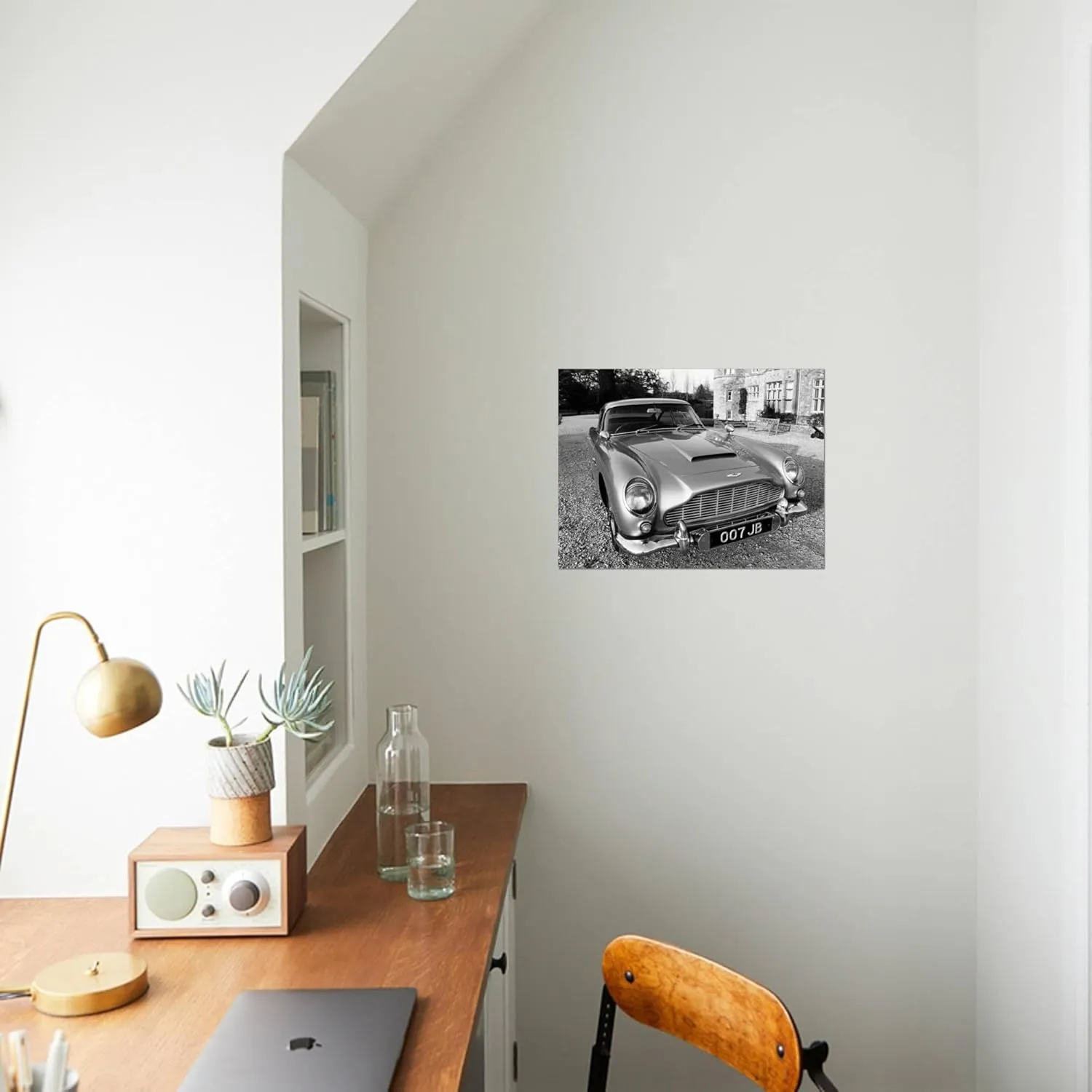ART.COM Canvas Wall Art Prints James Bond's Aston Martin DB5, Used in the Film Goldfinger, Transportation Decor, 16" x 12"