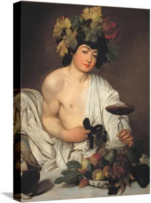 ART.COM Stretched Canvas Print Bacchus by Caravaggio, 12" x 16"