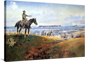 ART.COM Stretched Canvas Print C. M. Russell and His Friends by Charles Marion Russell, 36" x 24"