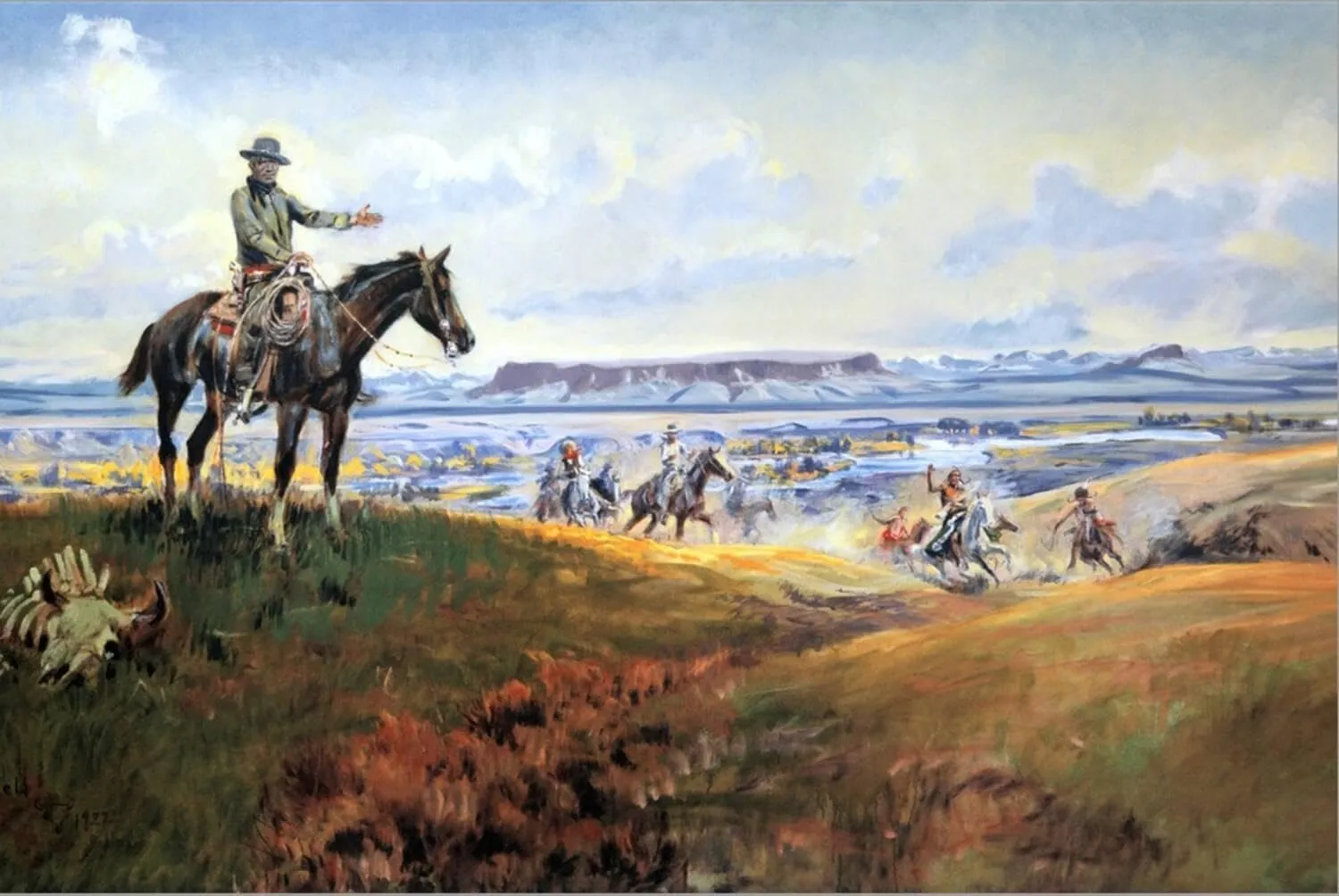 ART.COM Stretched Canvas Print C. M. Russell and His Friends by Charles Marion Russell, 36" x 24"