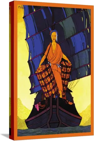 ART.COM Stretched Canvas Print China-Cargoes by Frank Mcintosh, 12" x 18"