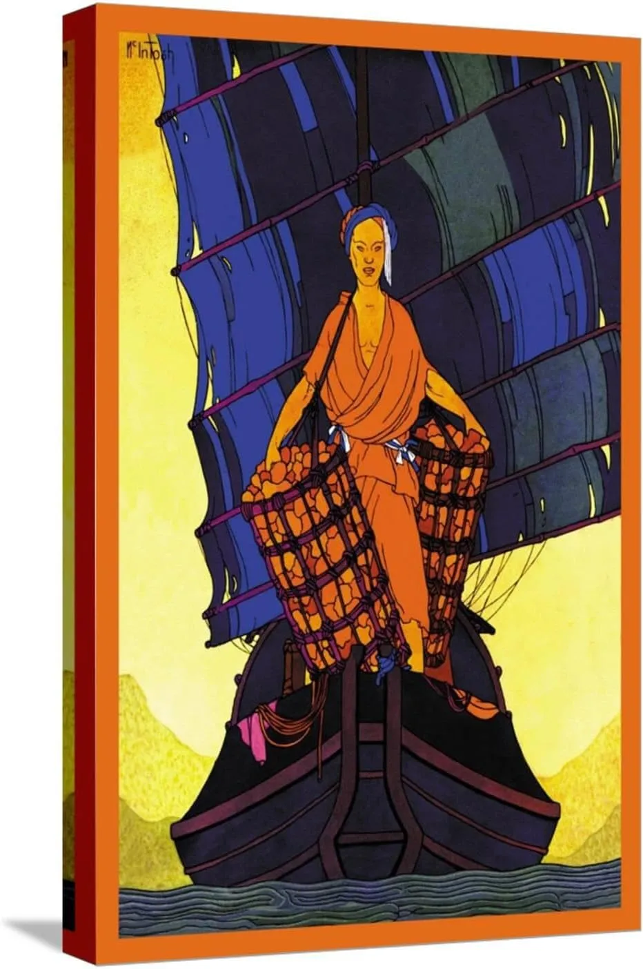 ART.COM Stretched Canvas Print China-Cargoes by Frank Mcintosh, 12" x 18"