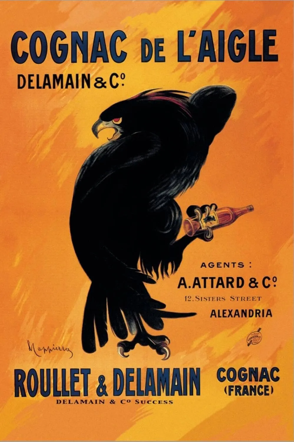 ART.COM Stretched Canvas Print Cognac De L'Aigle by Leonetto Cappiello, 24" x 36"