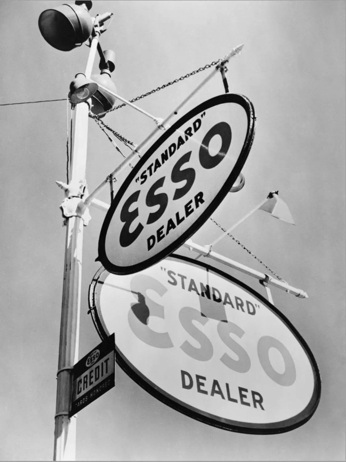 ART.COM Stretched Canvas Print Esso Gasoline Dealer Sign on Chestnut St. in Philadelphia in 1939, 12" x 16"